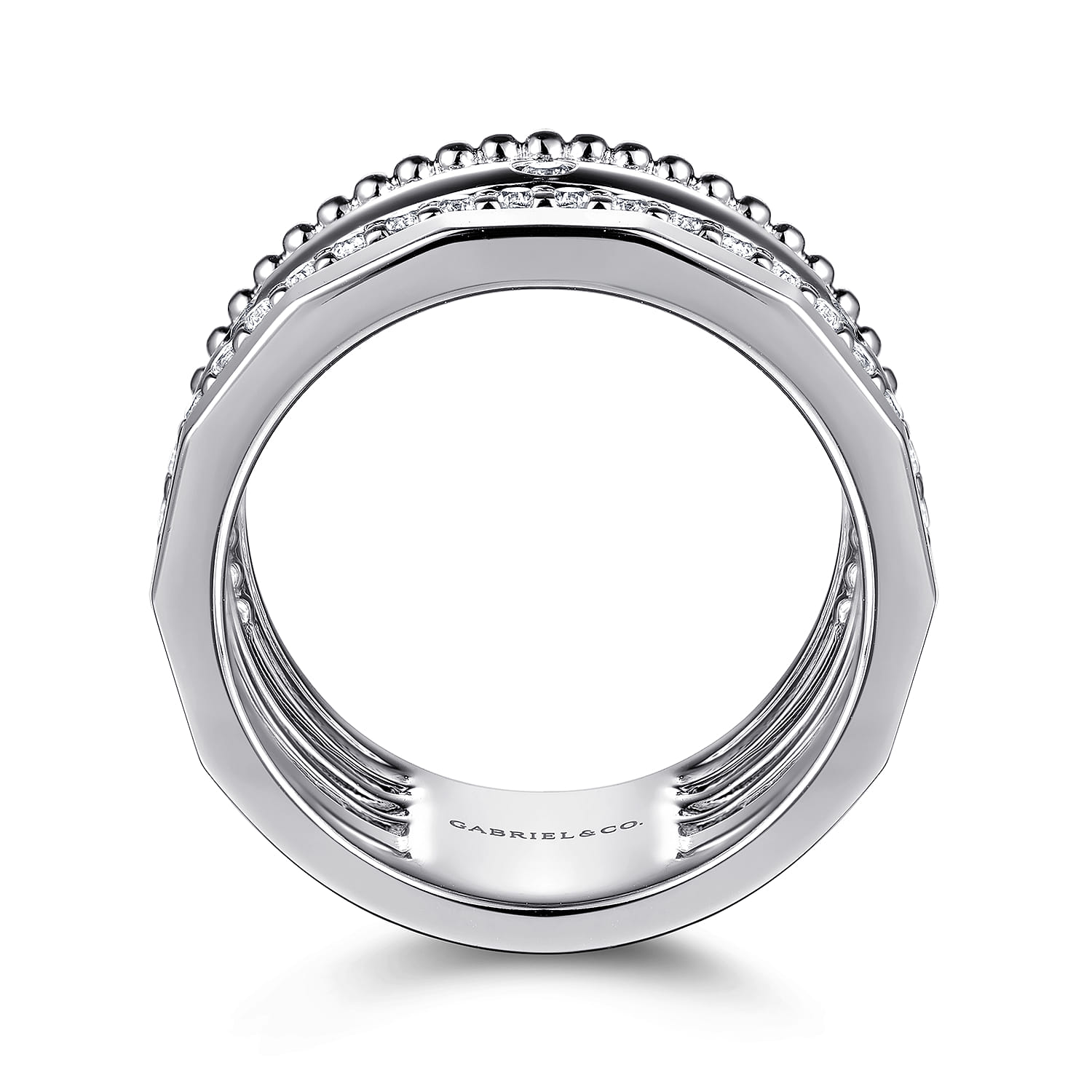 Bujukan White Sapphire Easy Stackable Ring in Sterling Silver, photograph 2