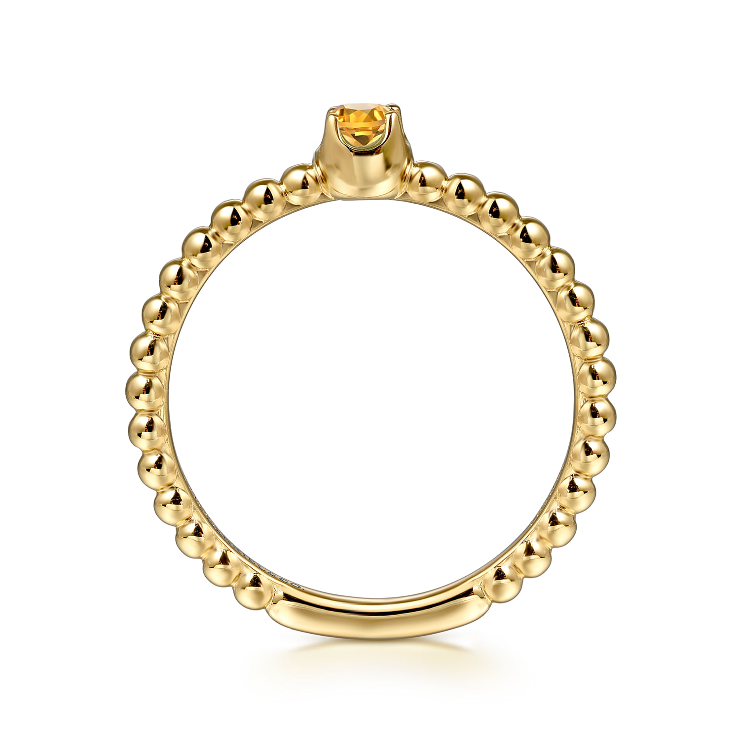 Citrine Stackable Promise Ring in 14K Yellow Gold, photograph 2