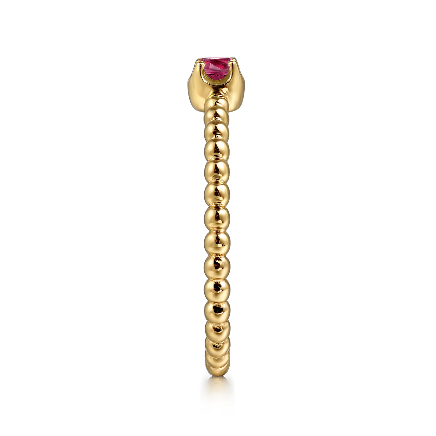 Ruby Stackable Promise Ring in 14K Yellow Gold, photograph 4