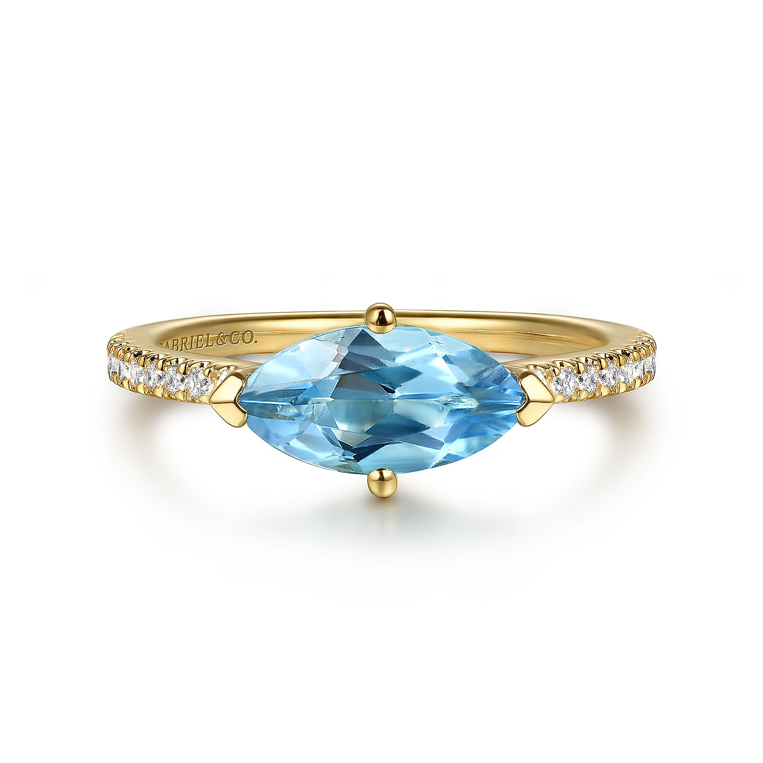 Blue Topaz Ring- 14K Yellow offers Gold And Sterling Silver