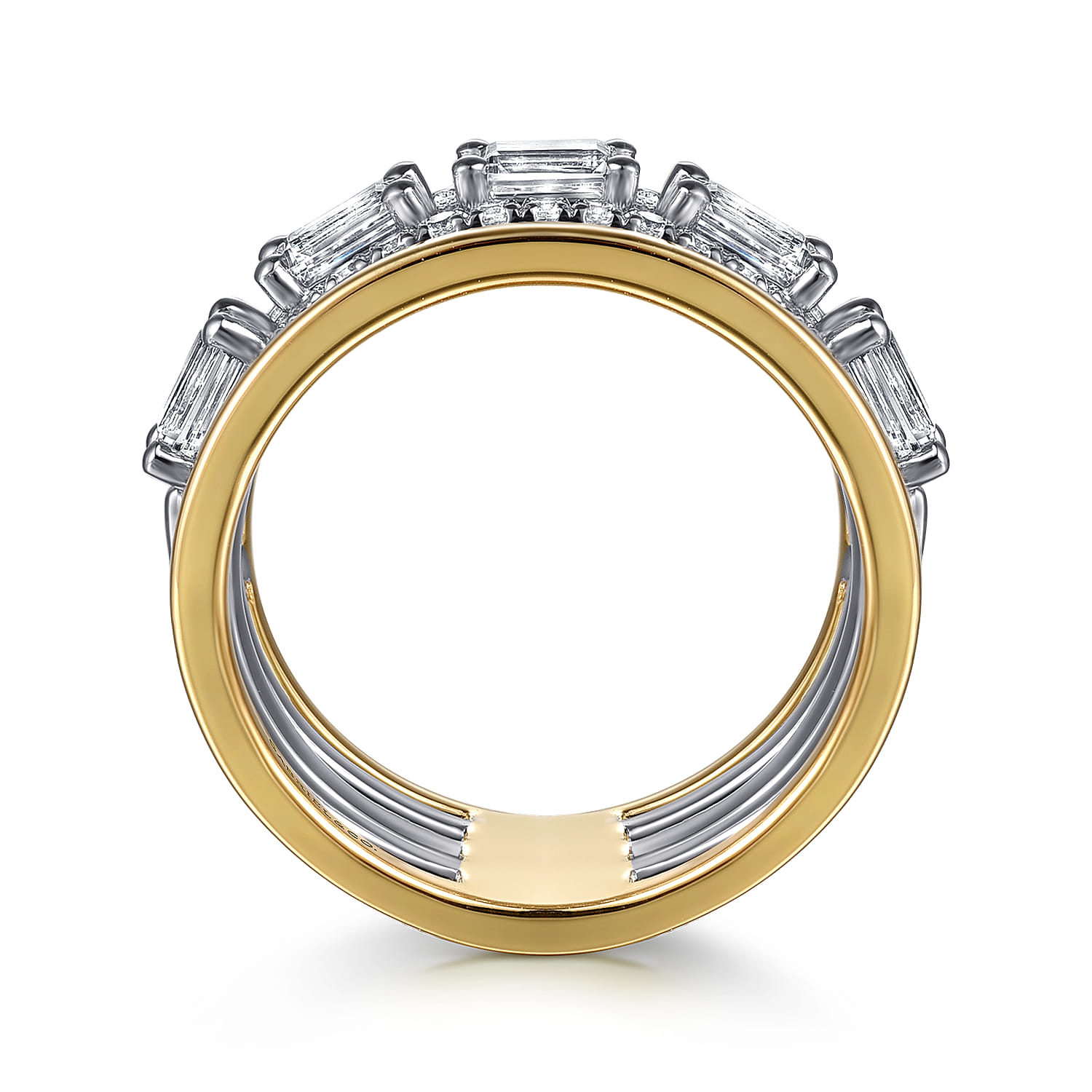 Diamond Easy Stackable Ring in 14K White/Yellow Gold, photograph 2