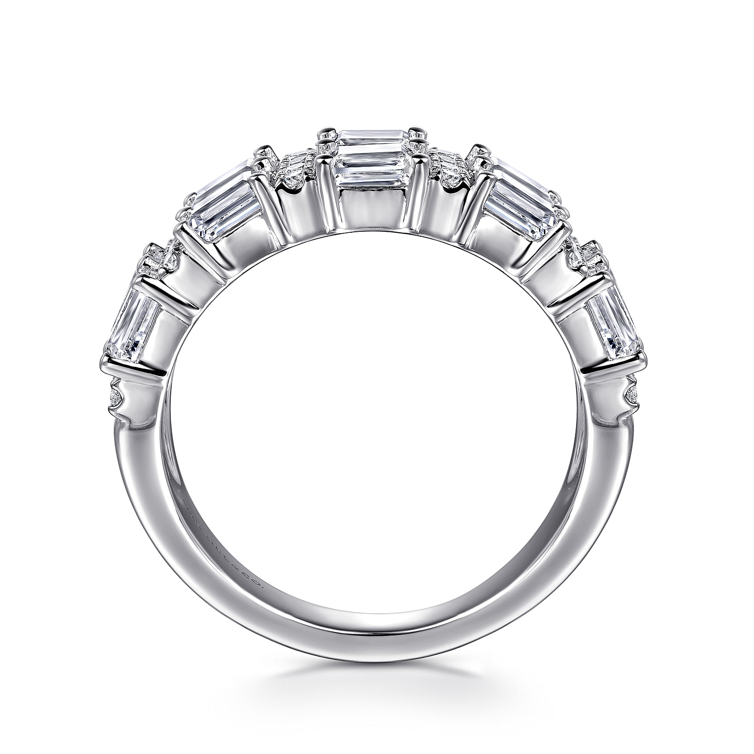 Multi Row Diamond Classic Ring in 14K White Gold, photograph 2