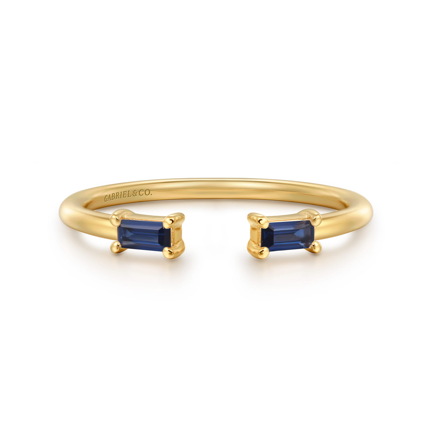 Blue Sapphire Baguette Stackable Ladies Ring