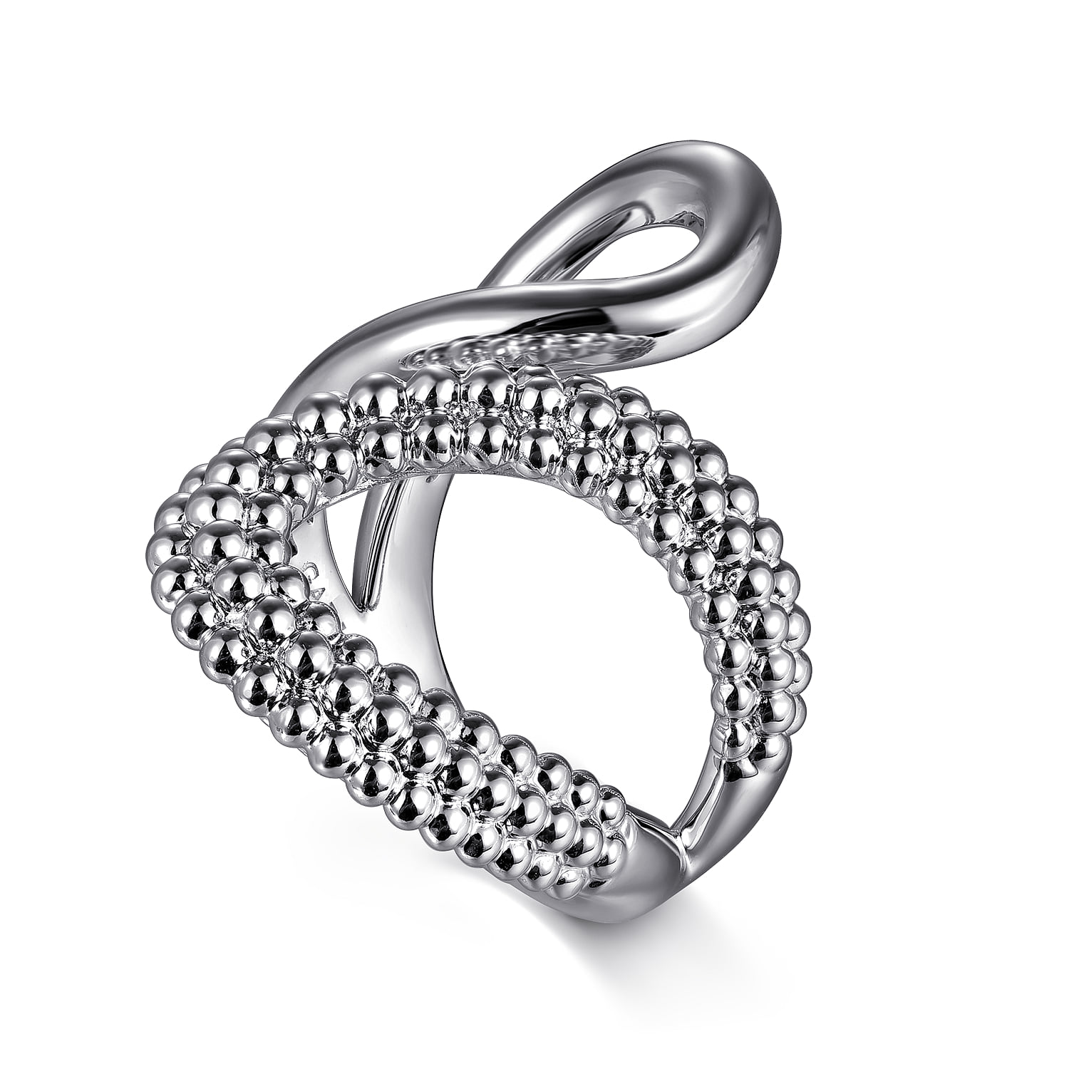Bujukan Bypass Ring in Sterling Silver, photograph 3