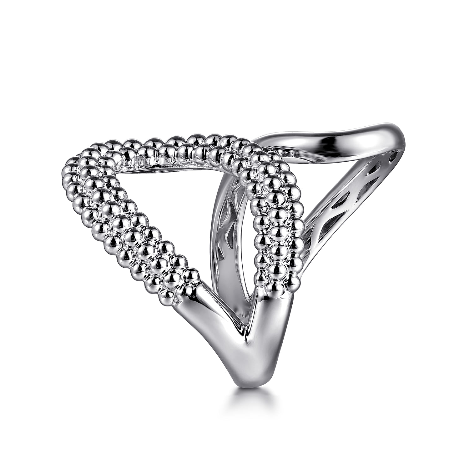 Bujukan Bypass Ring in Sterling Silver, photograph 4
