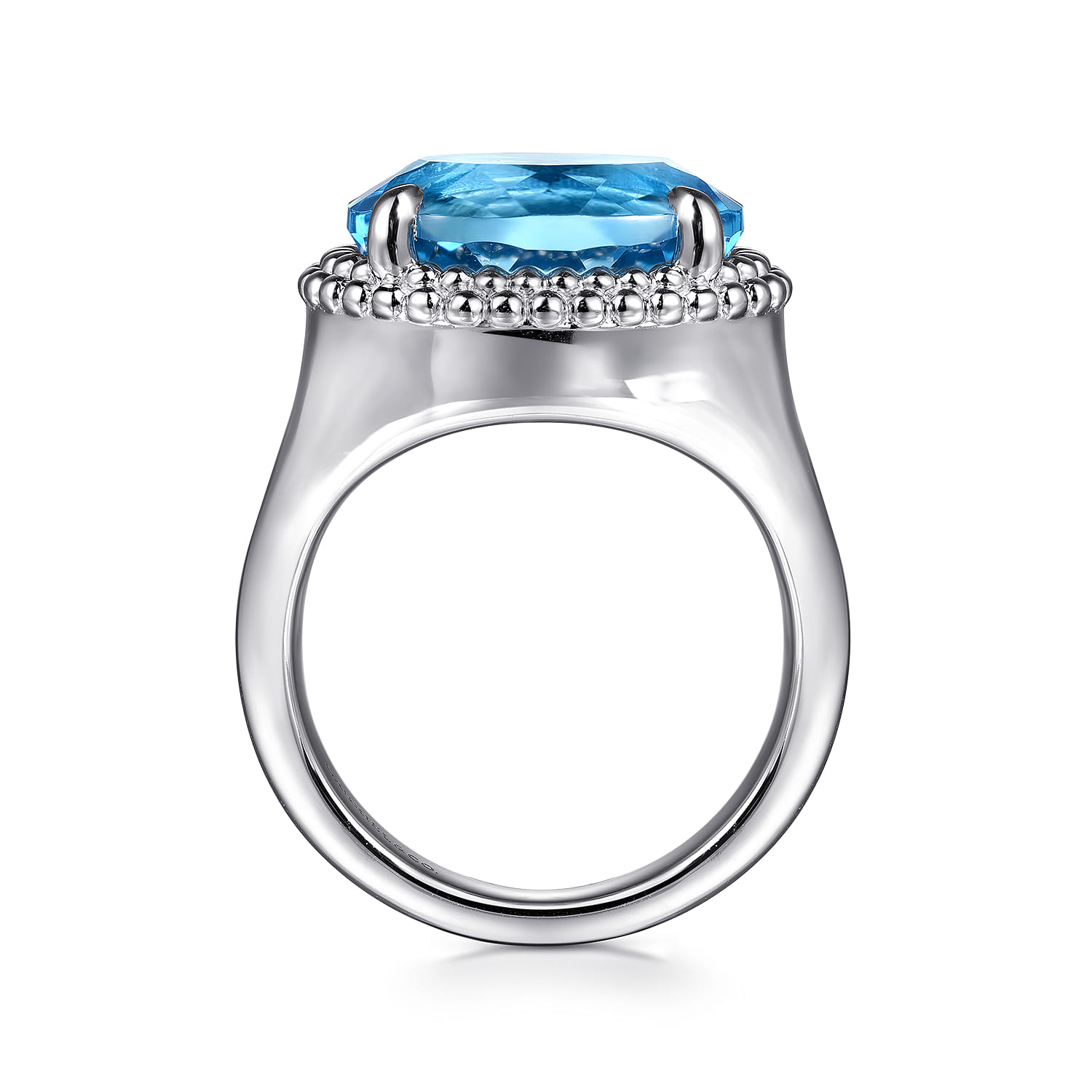 Bujukan Blue Topaz Signet Ring in Sterling Silver, photograph 2