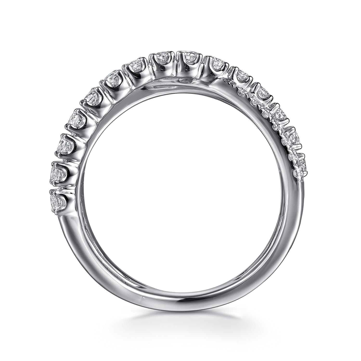 Diamond Criss Cross Ring in 14K White Gold, photograph 2