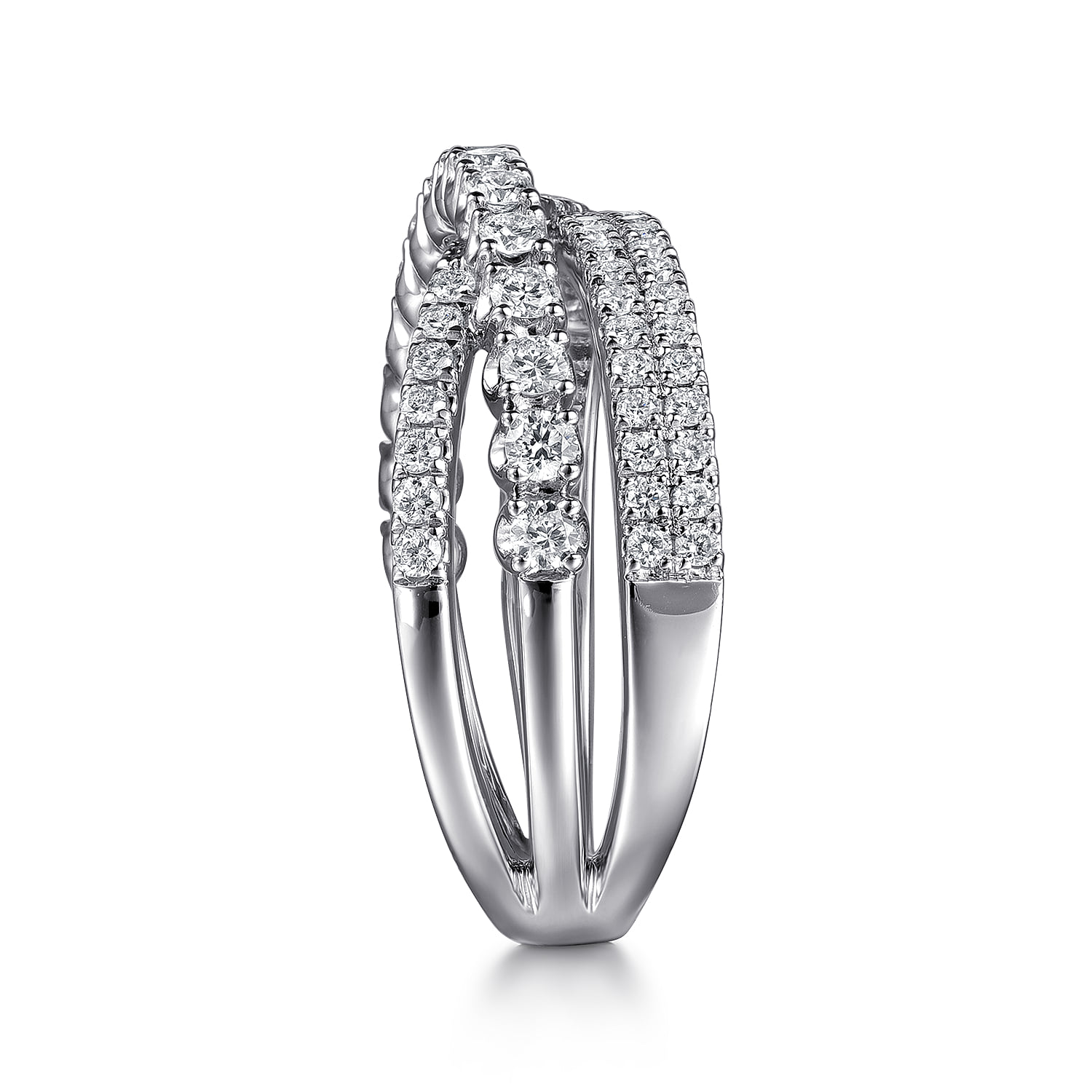 Diamond Criss Cross Ring in 14K White Gold, photograph 4