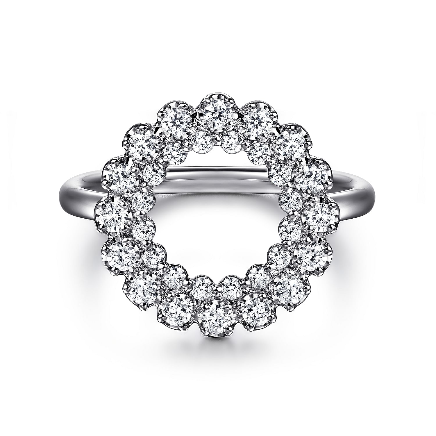 14K White Gold Multi Diamond Circle Fashion Ring @ $1800