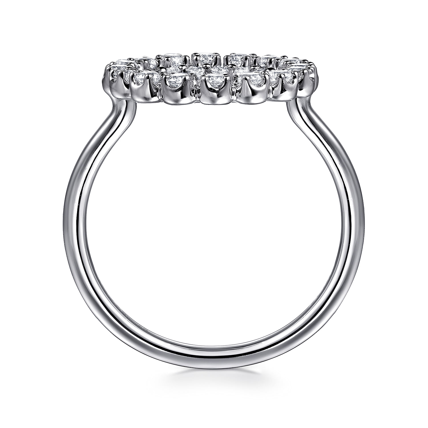 Multi Diamond Circle Fashion Ring in 14K White Gold, photograph 2