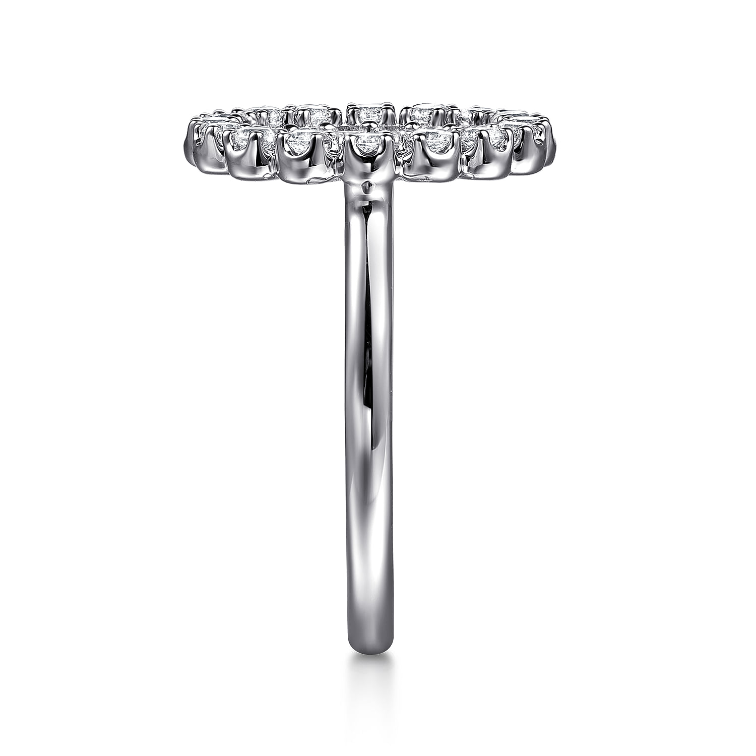 Multi Diamond Circle Fashion Ring in 14K White Gold, photograph 4