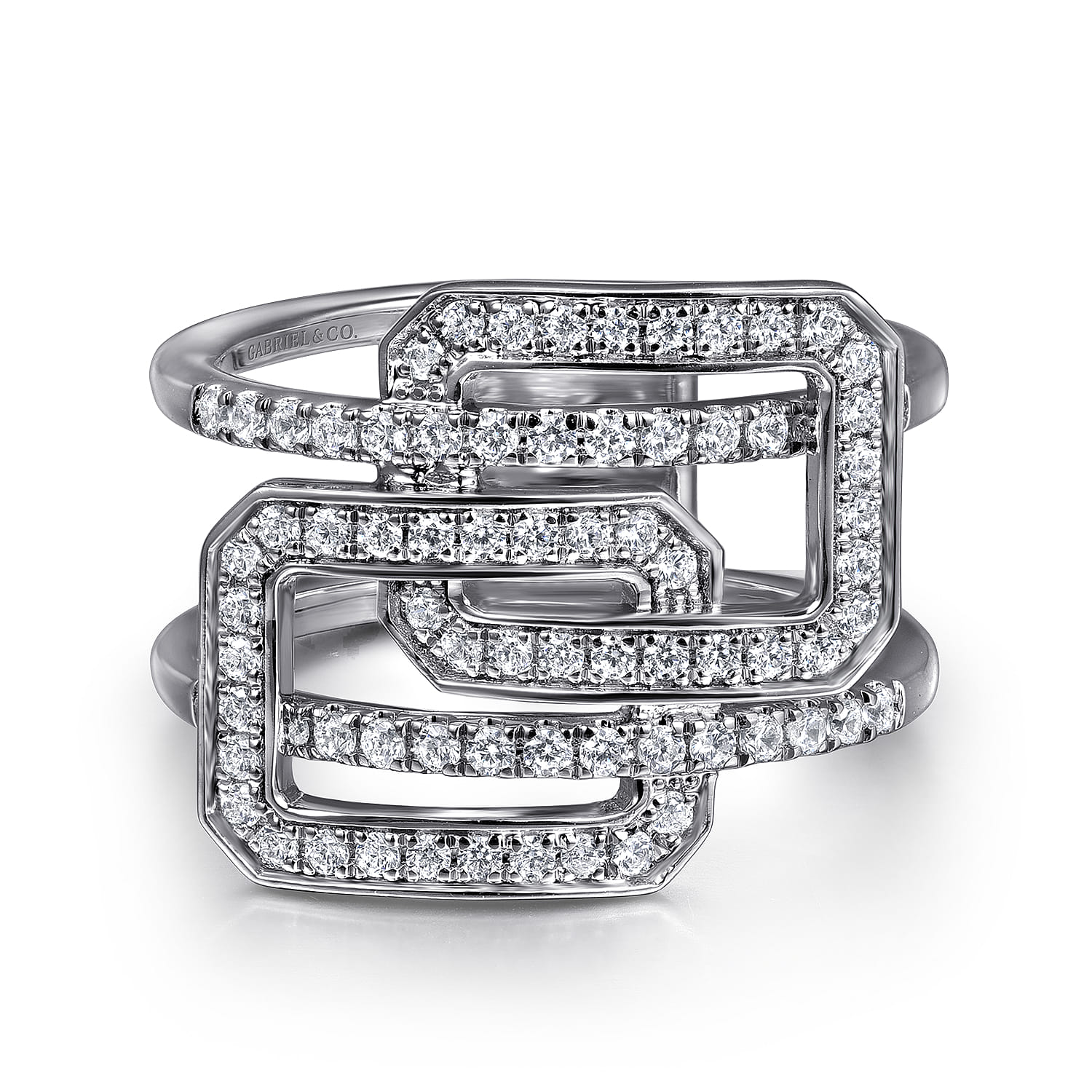 Diamond Interlocking Retangle Ring