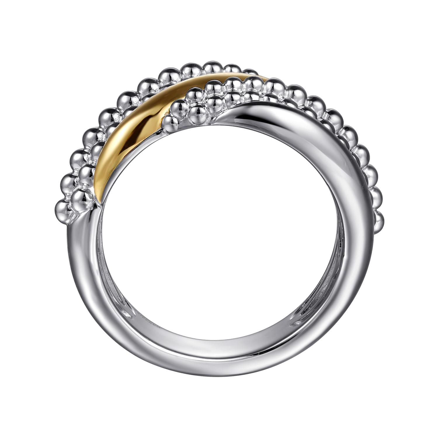 and Bujukan Multiple Row Wide Band Ring in 14K Yellow Gold, photograph 2