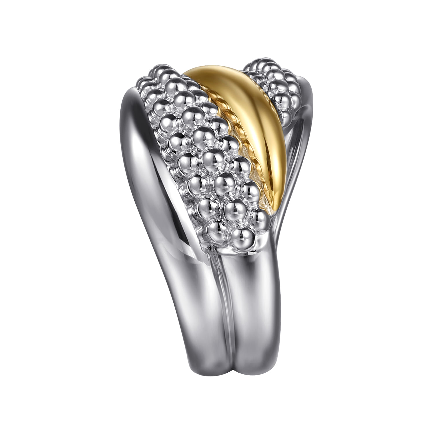 and Bujukan Multiple Row Wide Band Ring in 14K Yellow Gold, photograph 4