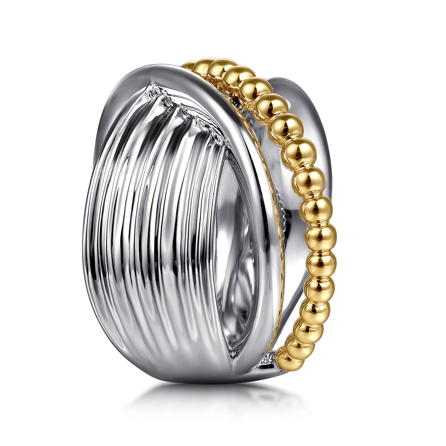 and Bujukan Criss Cross Ring in 14K Yellow Gold, photograph 4