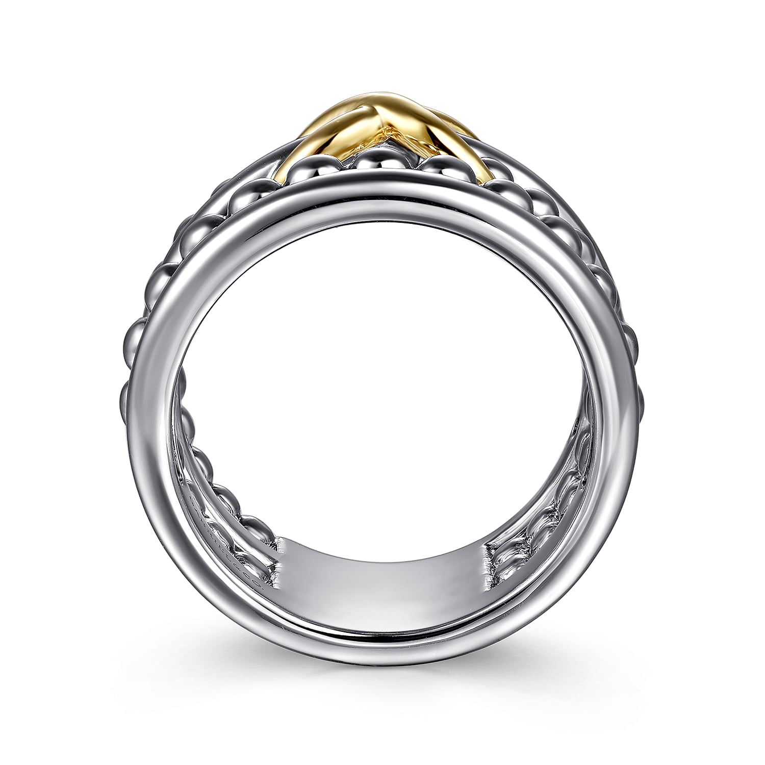 and Bujukan Criss Cross Easy Stackable Ring in 14K Yellow Gold, photograph 2