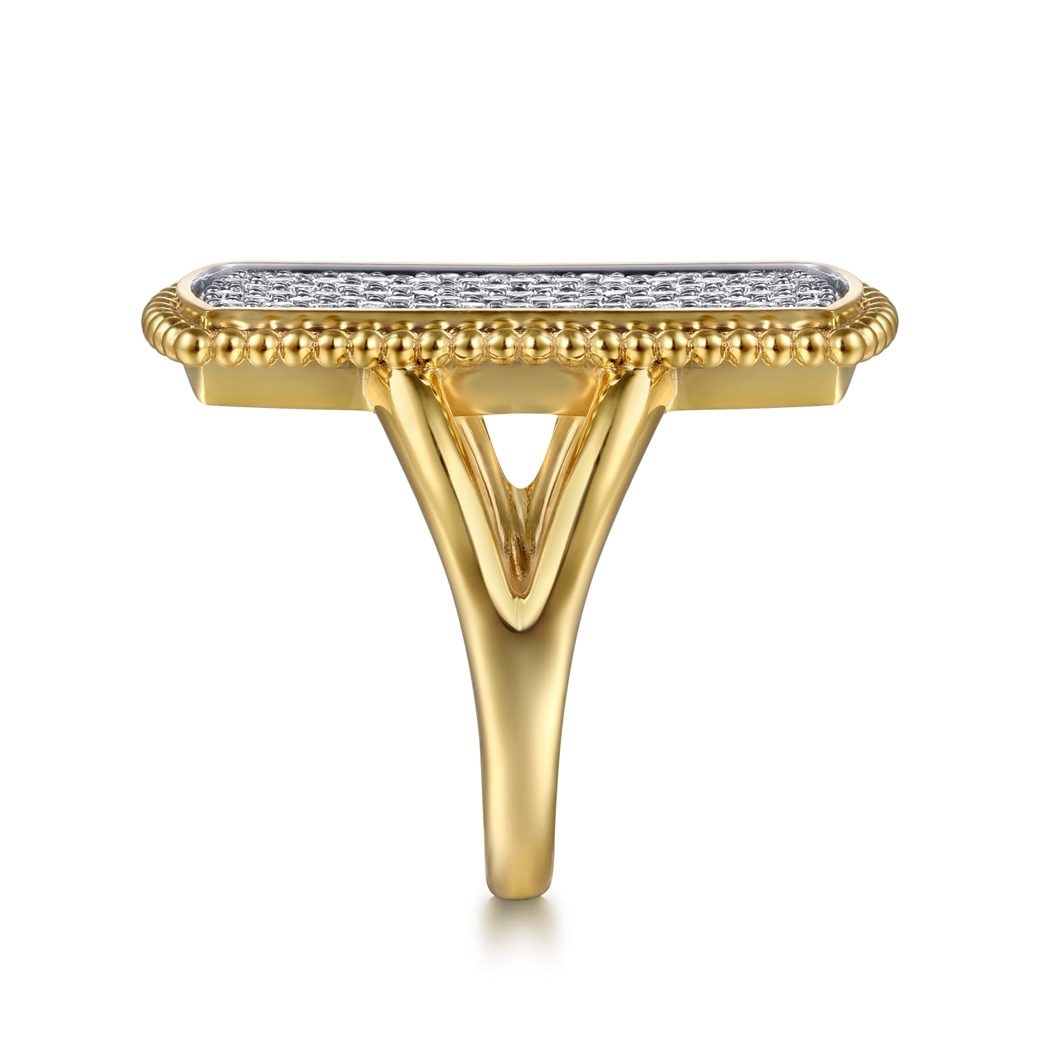 Bujukan Diamond Cluster Signet Ring in 14K Yellow Gold, photograph 4