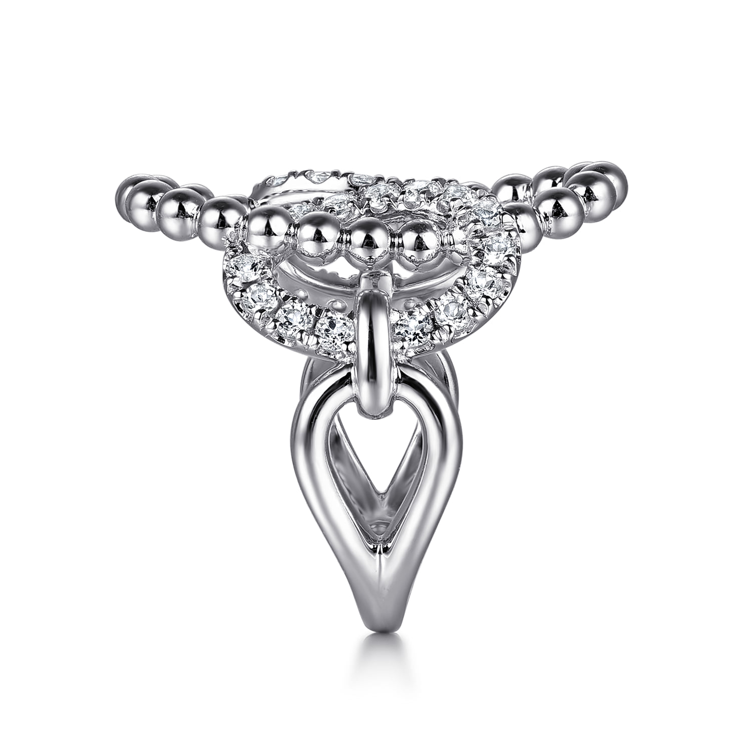 Bujukan and White Sapphire Interlocking Link Ring in Sterling Silver, photograph 4