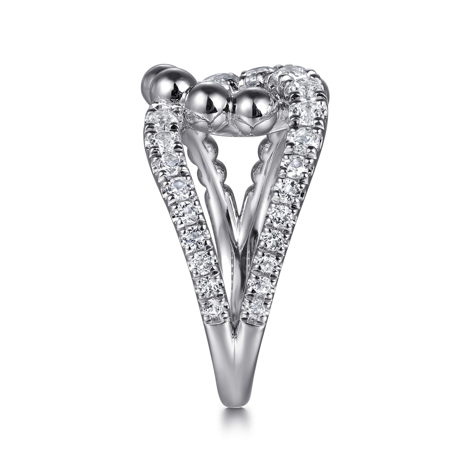 Bujukan and White Sapphire Interlocking Ladies Ring in Sterling Silver, photograph 4