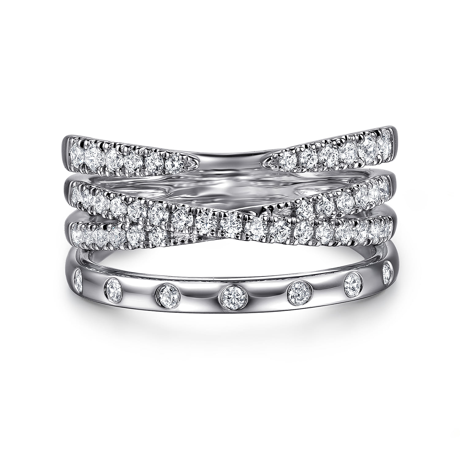 Graduating Diamond Spike Easy Stackable Ring