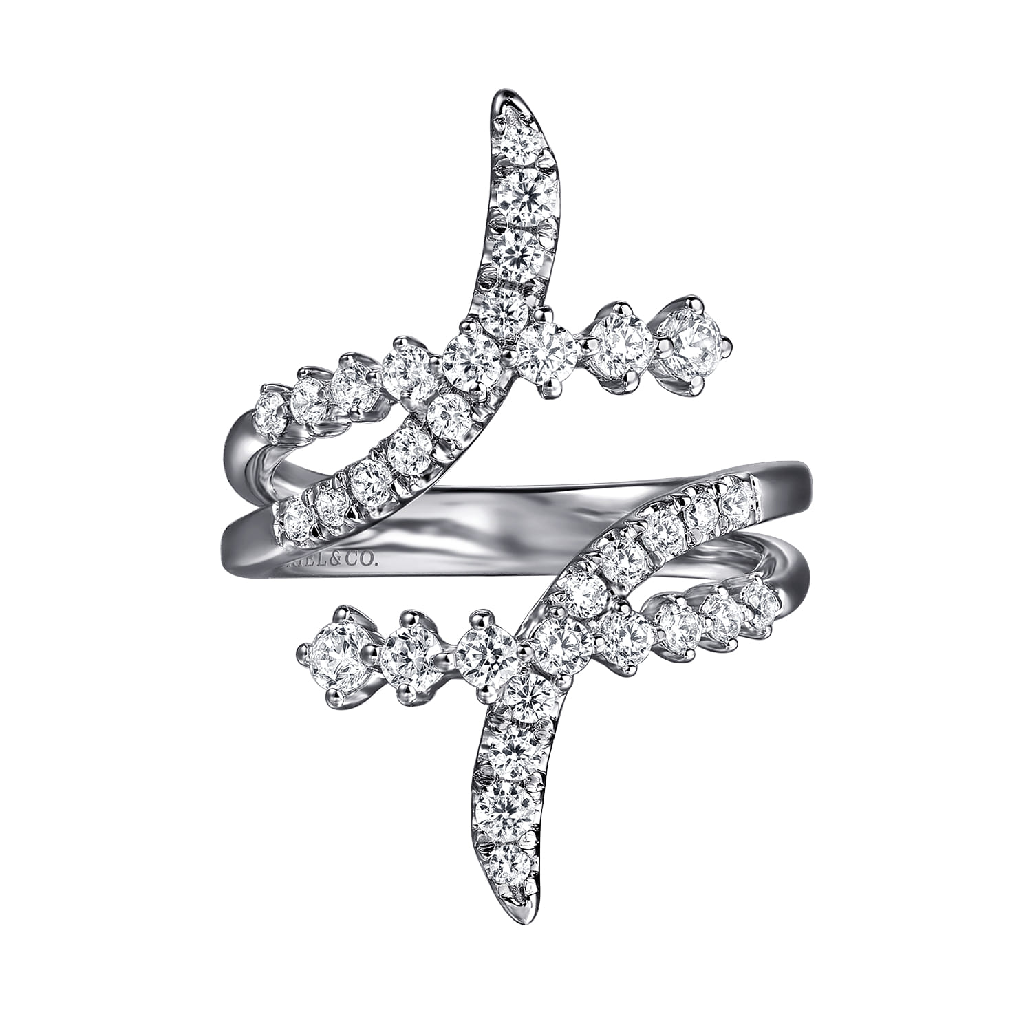 Graduating Diamond Bypass Ring