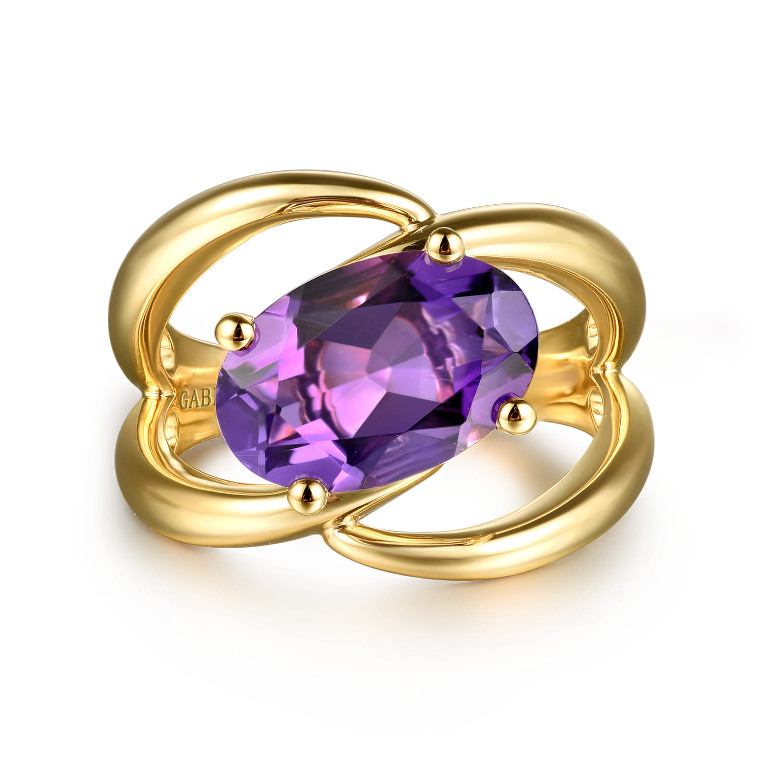 Oval Amethyst Twist Ladies Ring