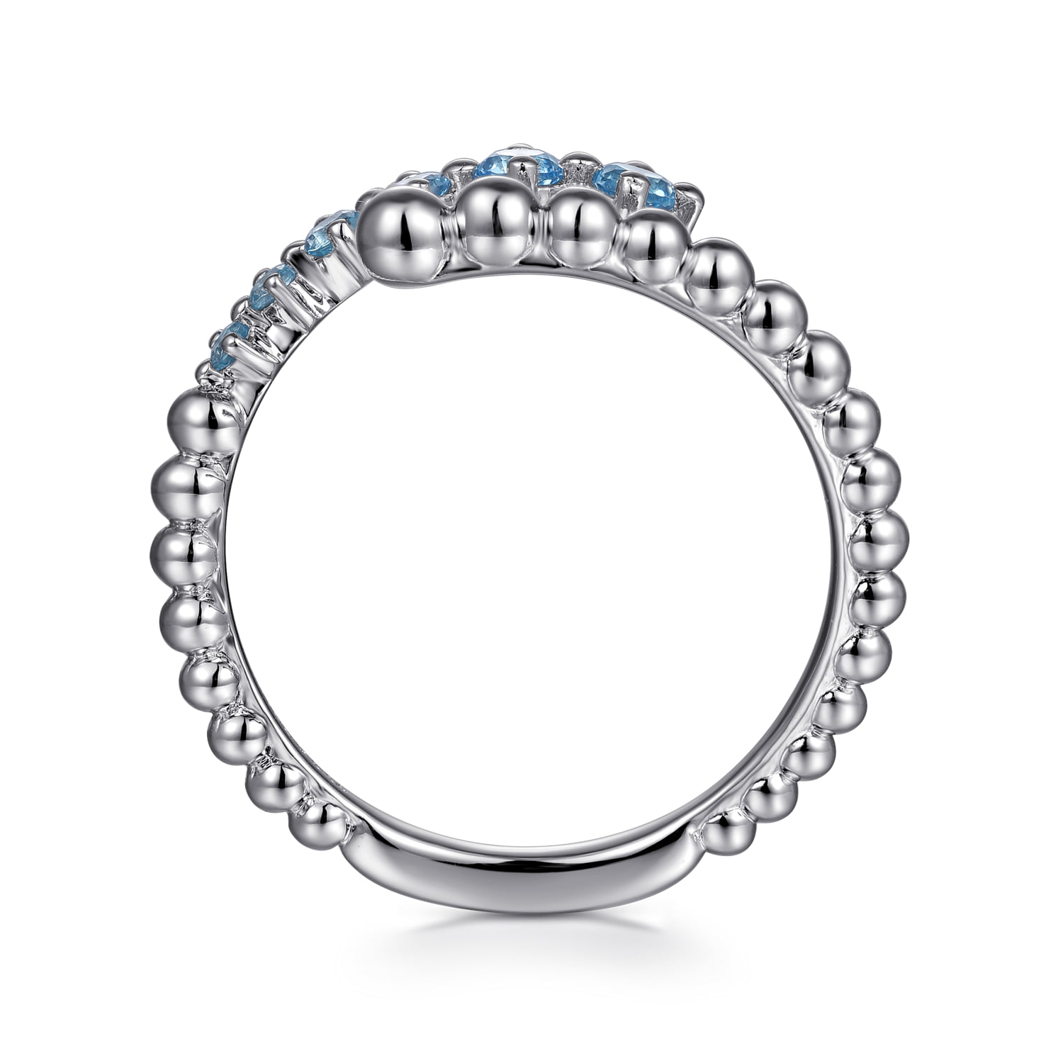 Bujukan and Blue Topaz Bypass Ring in Sterling Silver, photograph 2