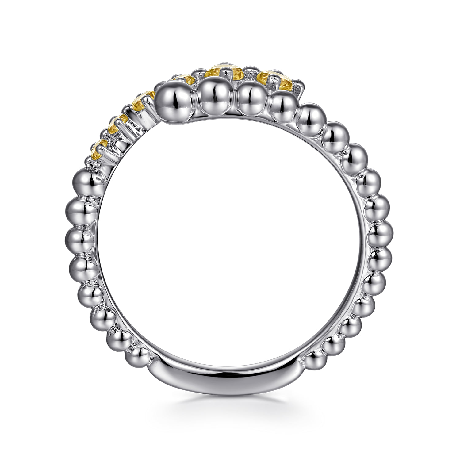 Bujukan and Citrine Bypass Ring in Sterling Silver, photograph 2
