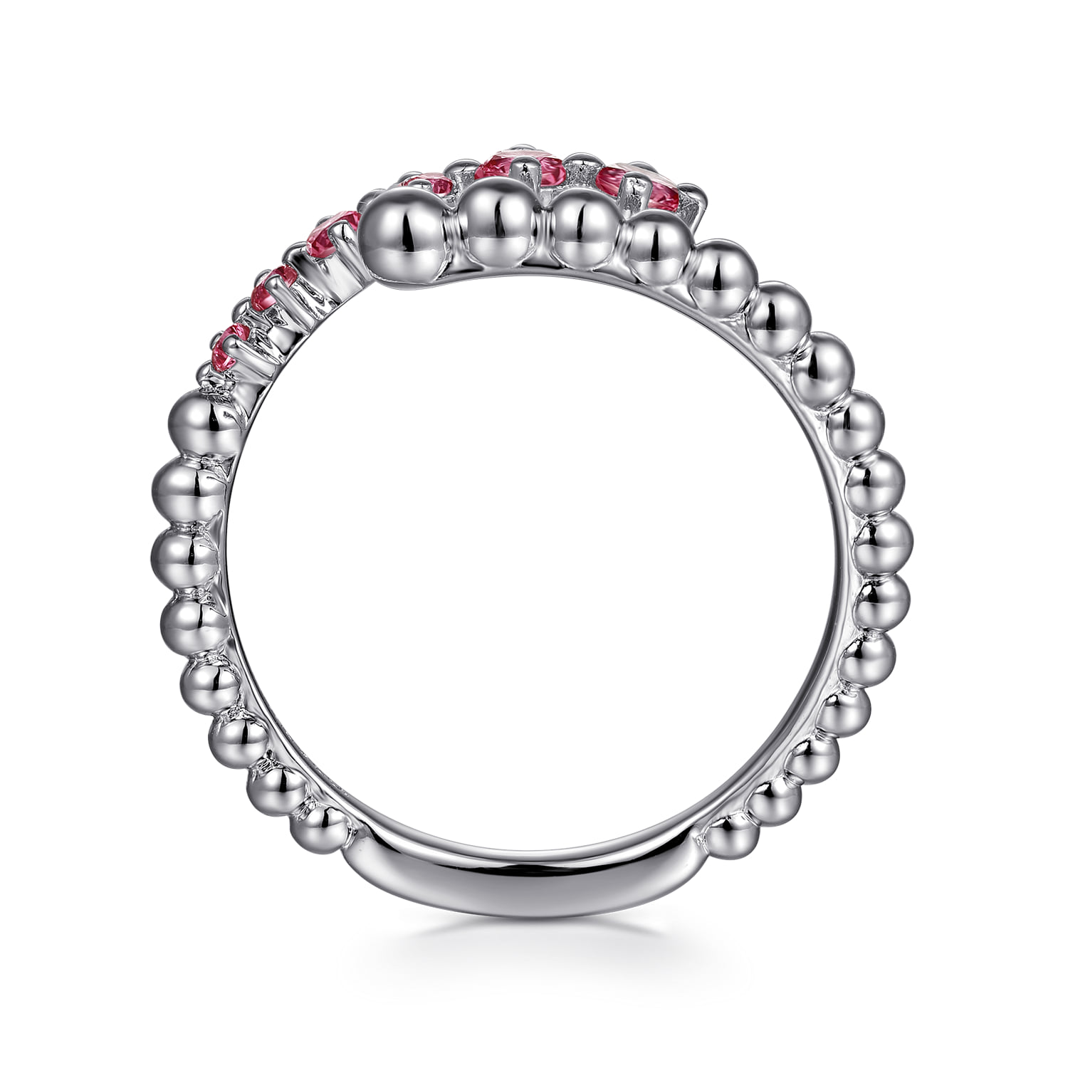 Bujukan and Pink Tourmaline Bypass Ring in Sterling Silver, photograph 2