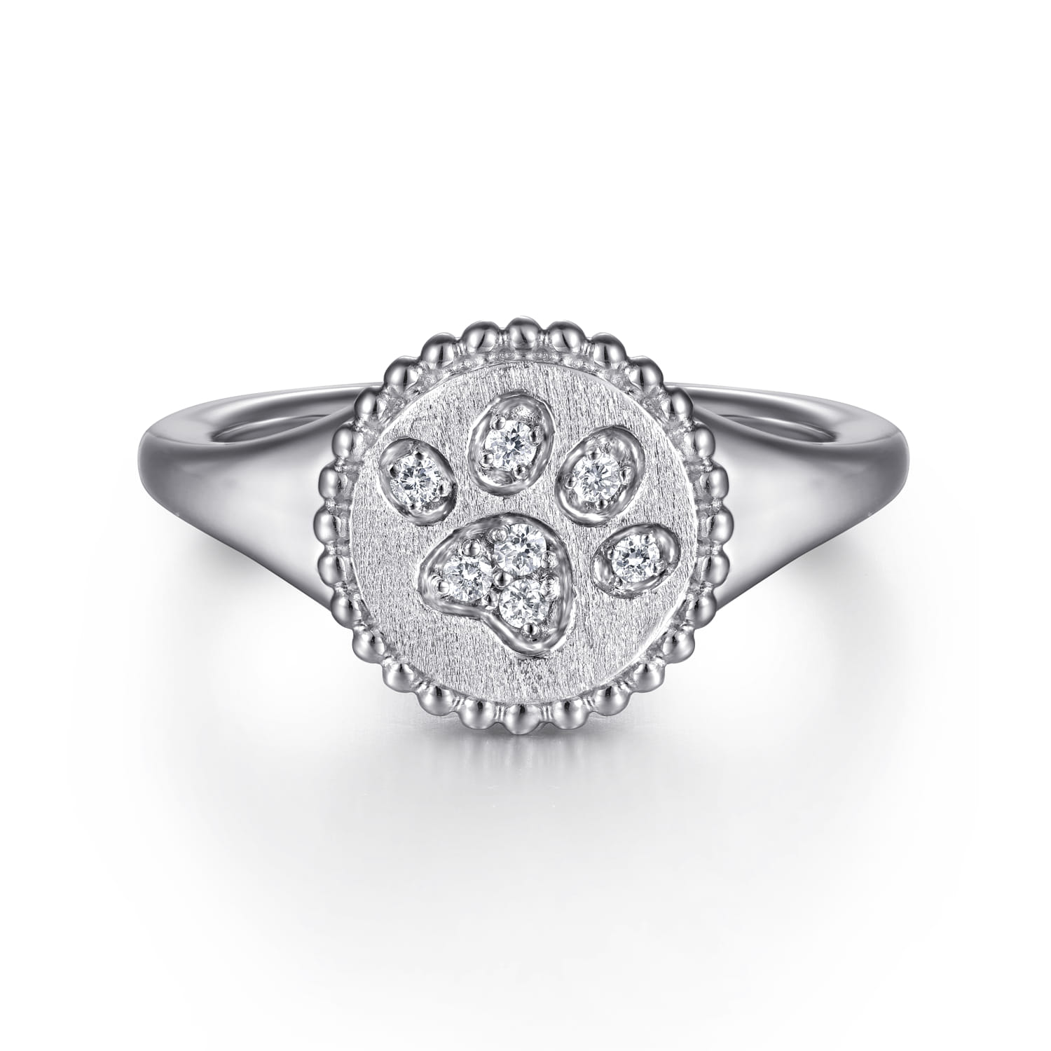 Diamond Bujukan Paw Print Medallion Ladies Ring