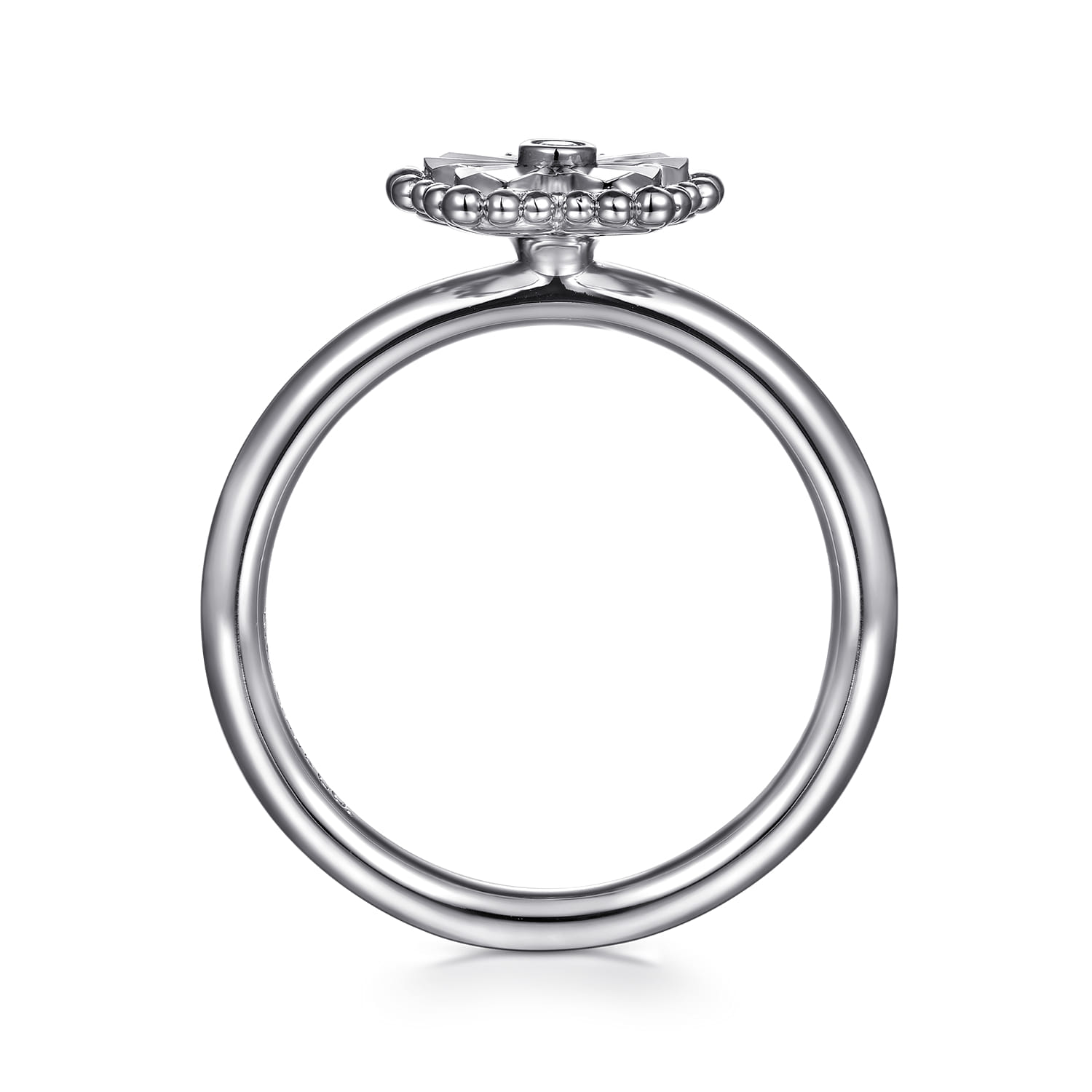 925 Serling Silver Diamond Bujukan Frame Flower Diamond Cut Ladies Ring in Sterling Silver, photograph 2