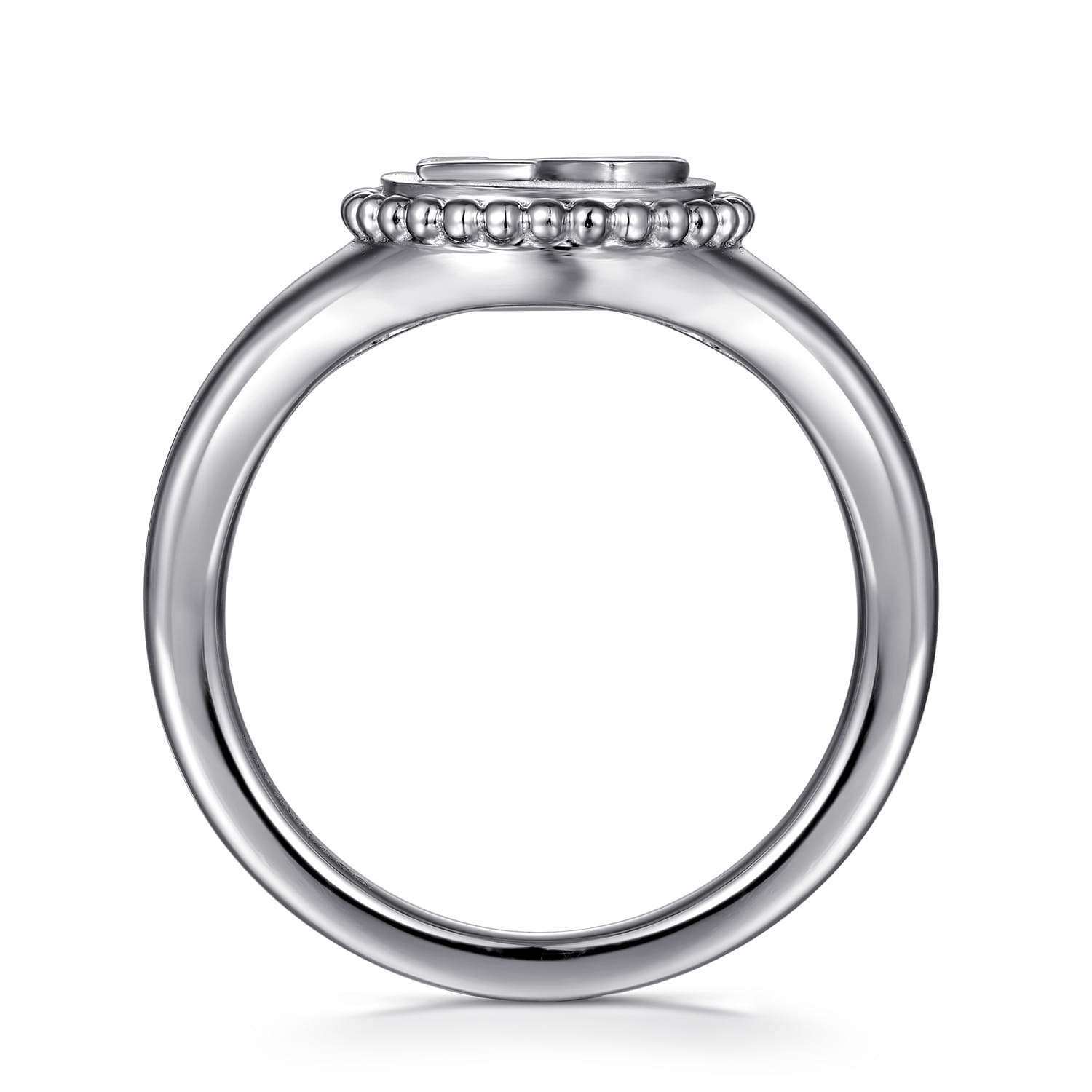 Diamond Bujukan LOVE Medallion Ladies Ring in Sterling Silver, photograph 2