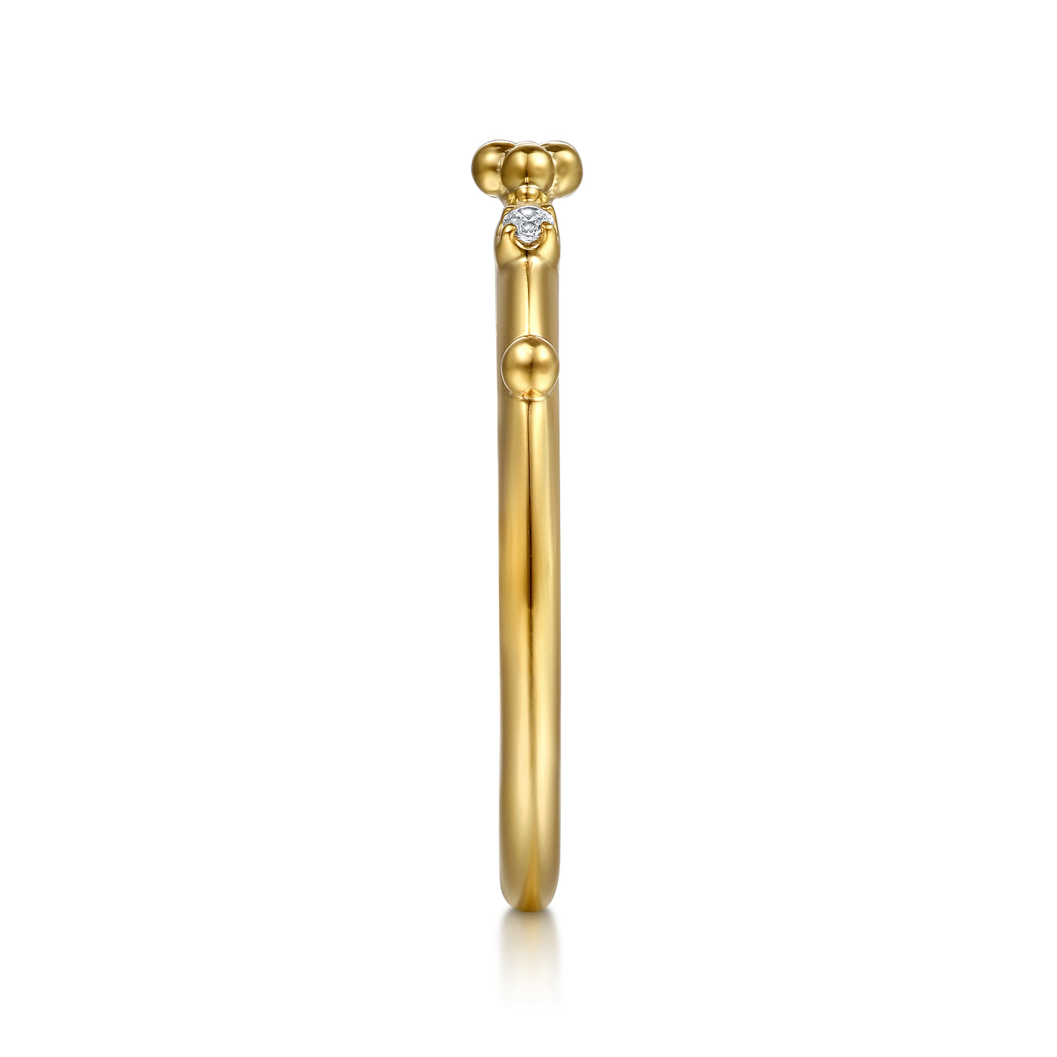 Stackable Ring Diamond 0.02ct Bujukan in 14K Yellow Gold, photograph 4