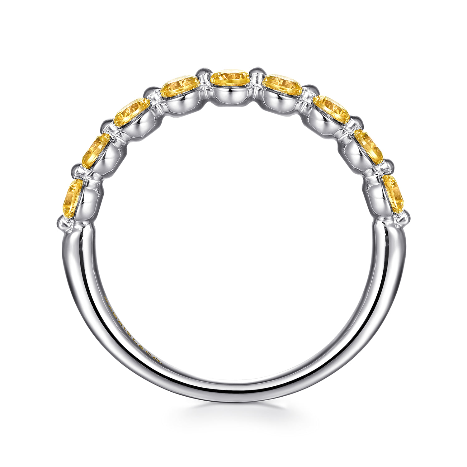 Citrine Stackable Ring in 14K White Gold, photograph 2