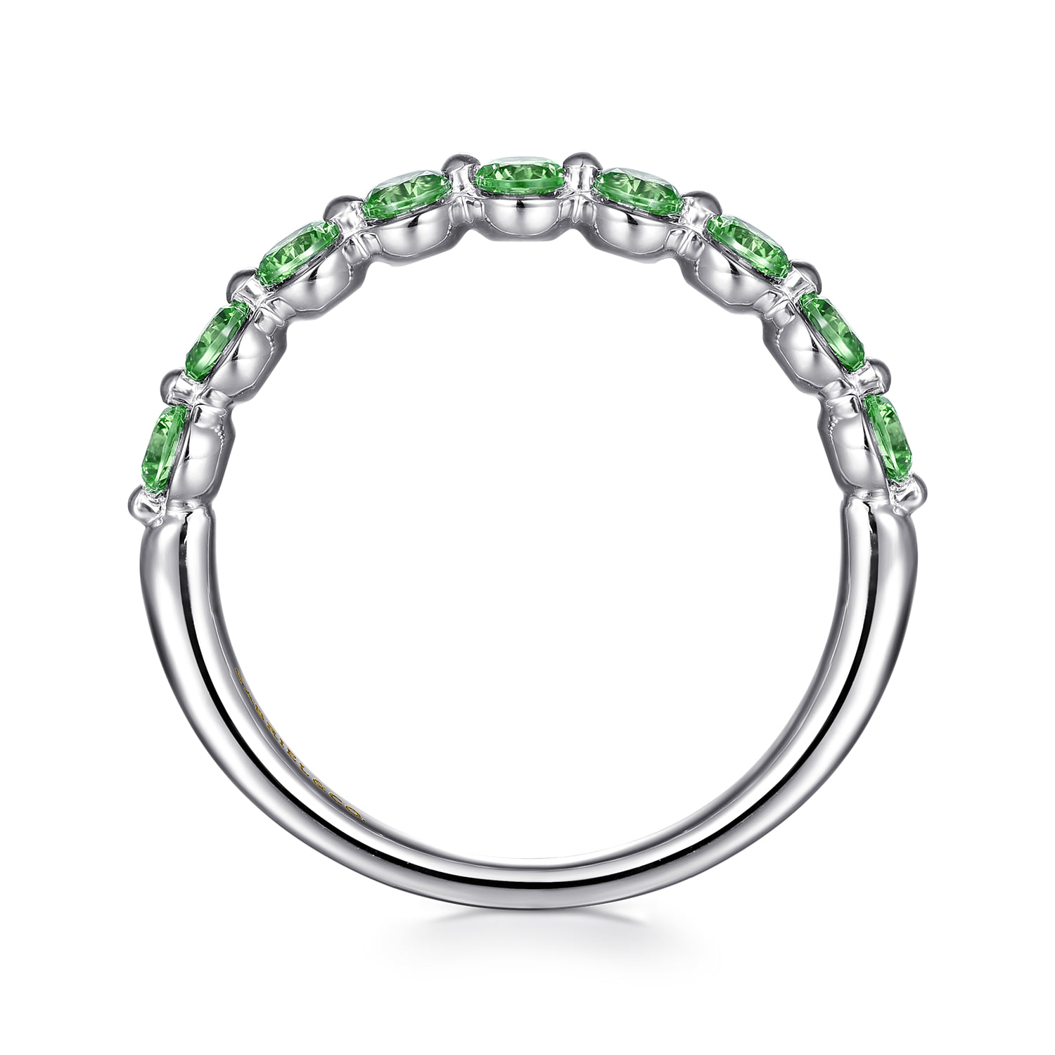 Emerald Stackable Ring in 14K White Gold, photograph 2