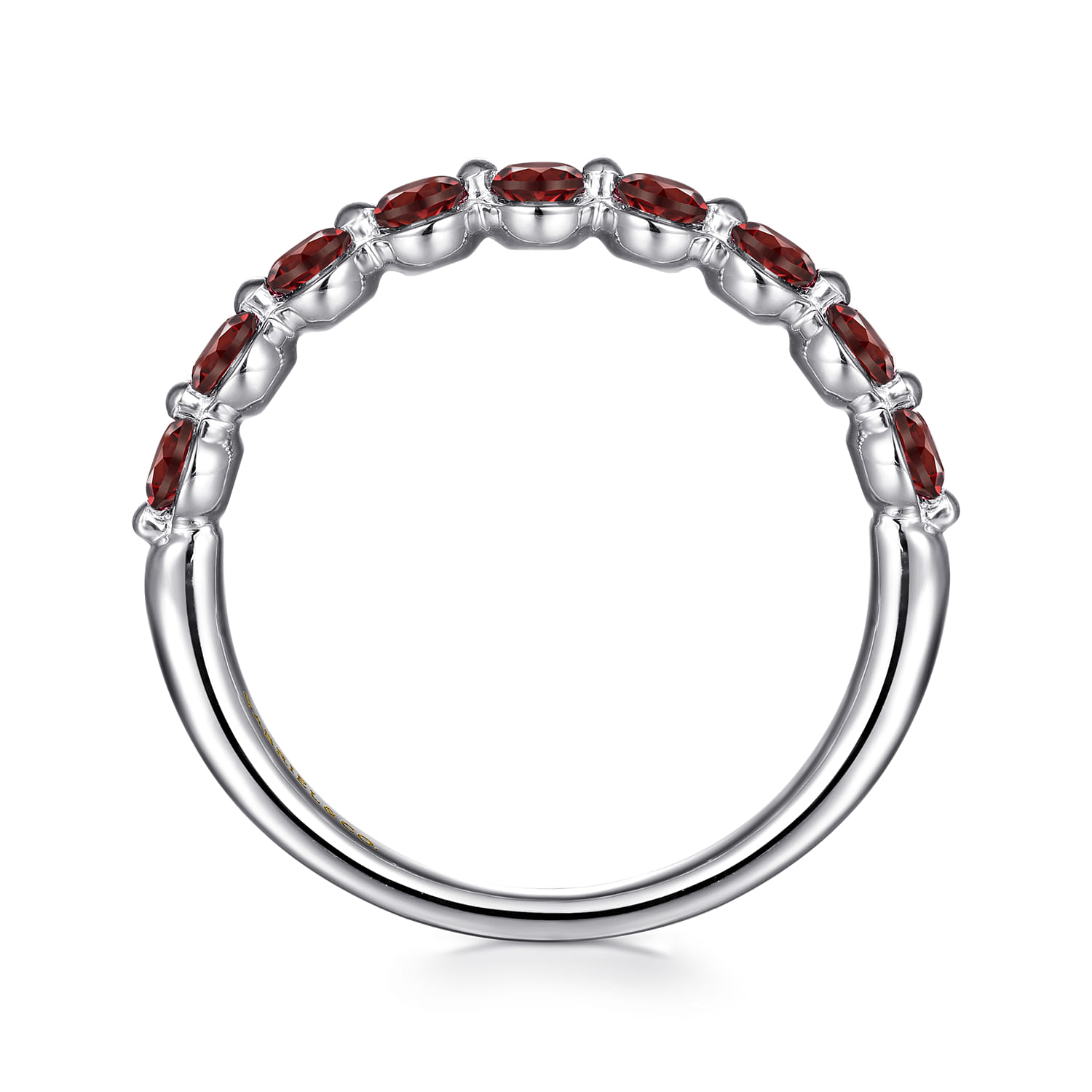 Garnet Stackable Ring in 14K White Gold, photograph 2