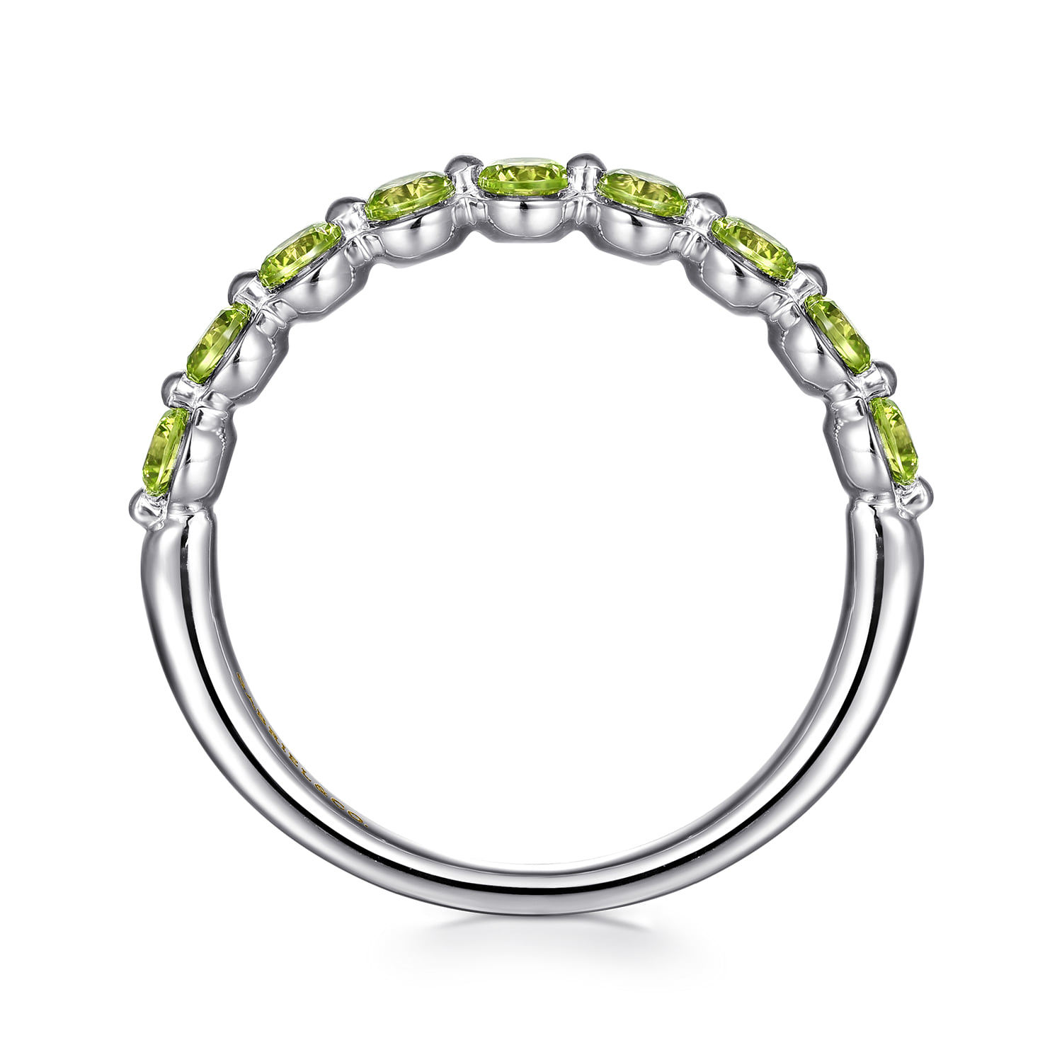 Peridot Stackable Ring in 14K White Gold, photograph 2