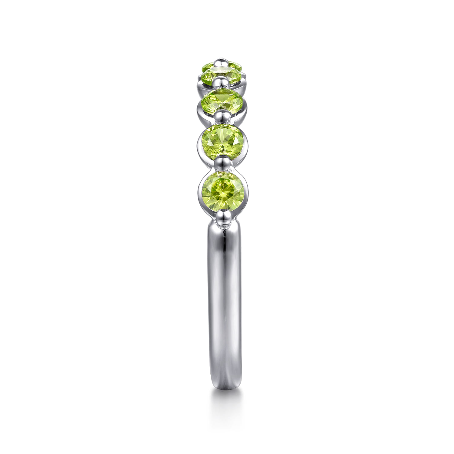 Peridot Stackable Ring in 14K White Gold, photograph 4