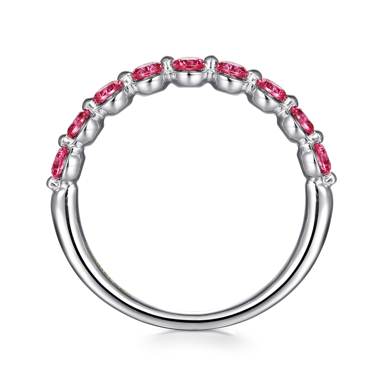 Ruby Stackable Ring in 14K White Gold, photograph 2