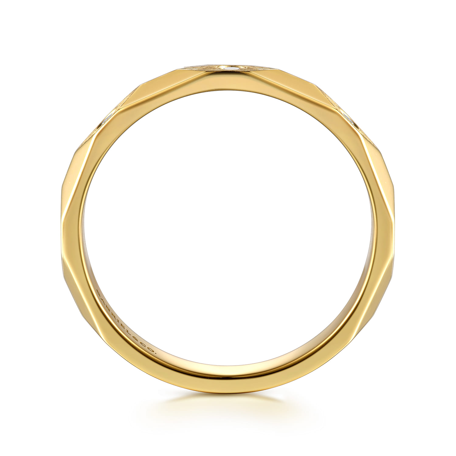Stackable Ring Diamond 0.04ct in 14K Yellow Gold, photograph 2