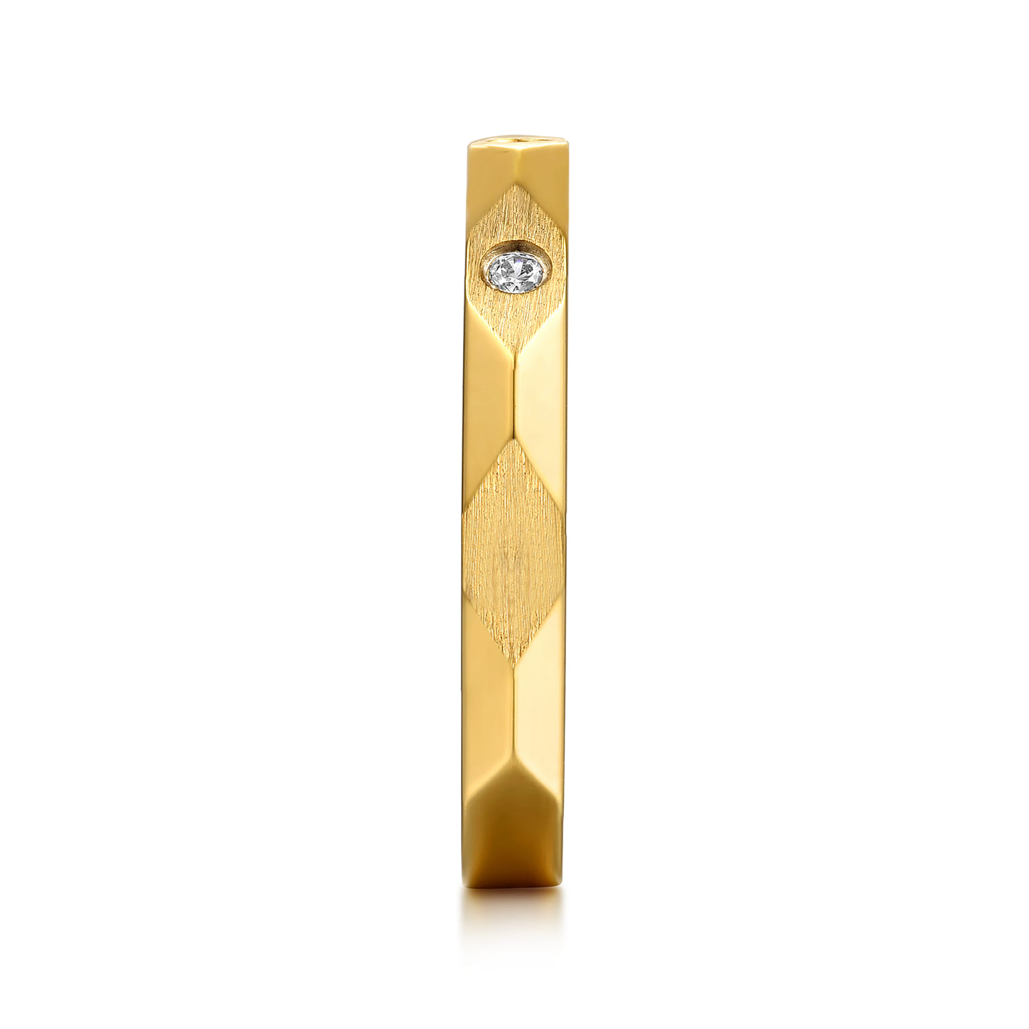 Stackable Ring Diamond 0.04ct in 14K Yellow Gold, photograph 4