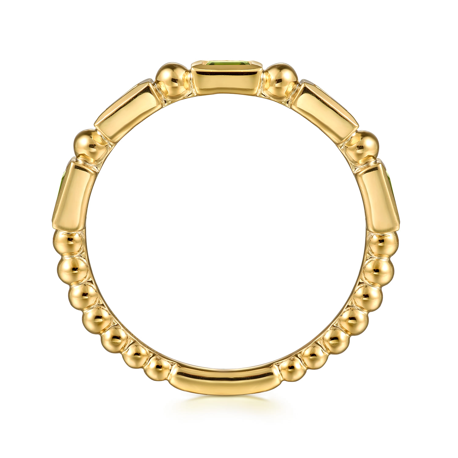 Peridot Geometric Stackable Ring in 14K Yellow Gold, photograph 2