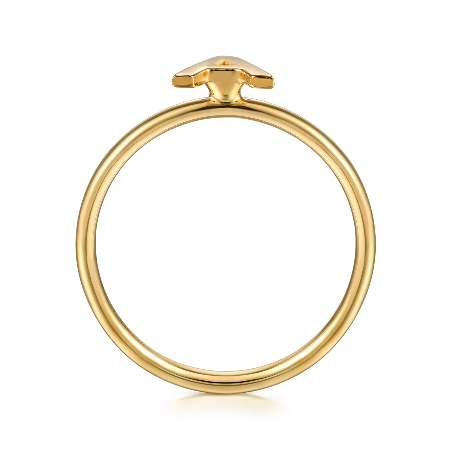 Initial A Stackable Ring in 14K Yellow Gold, photograph 2