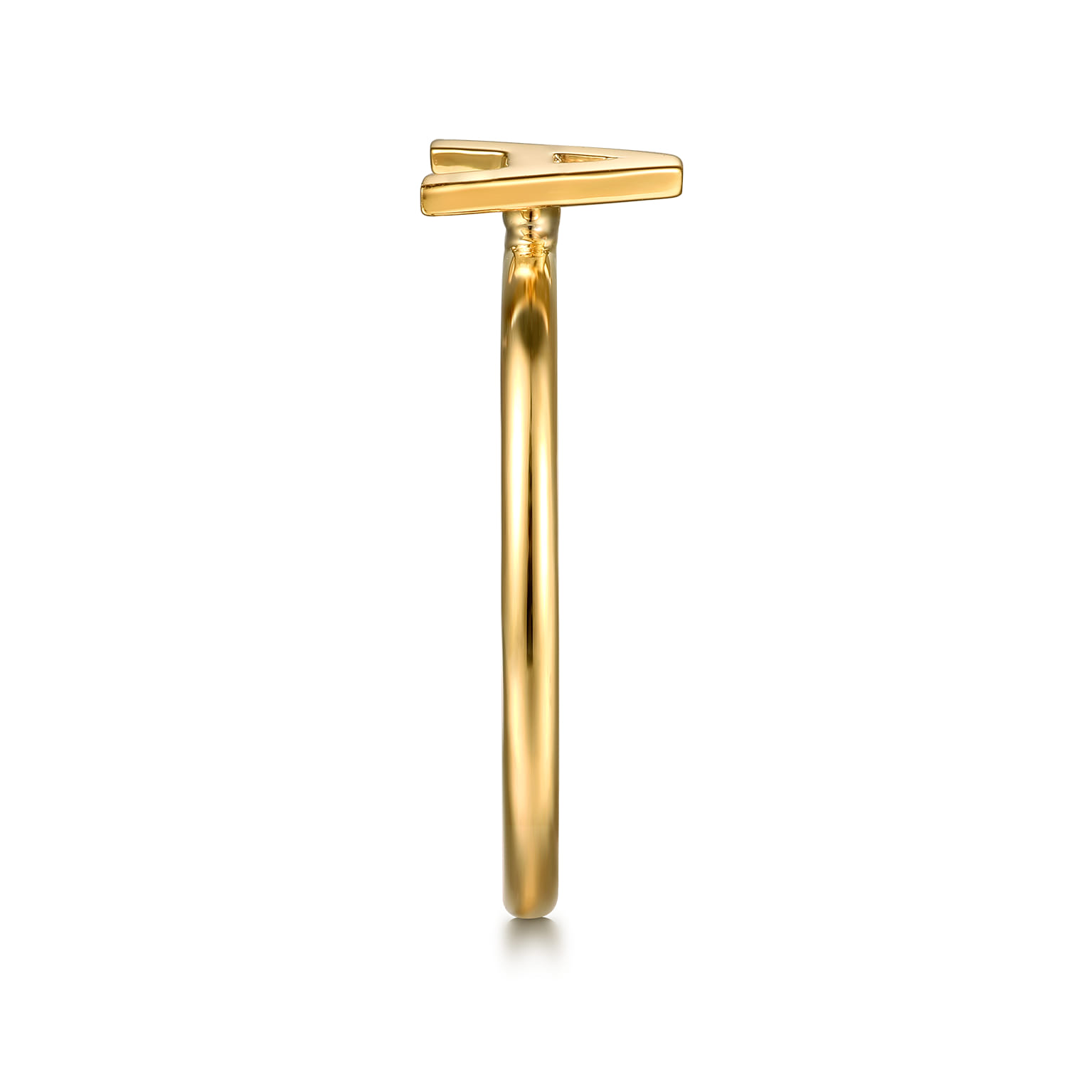 Initial A Stackable Ring in 14K Yellow Gold, photograph 4