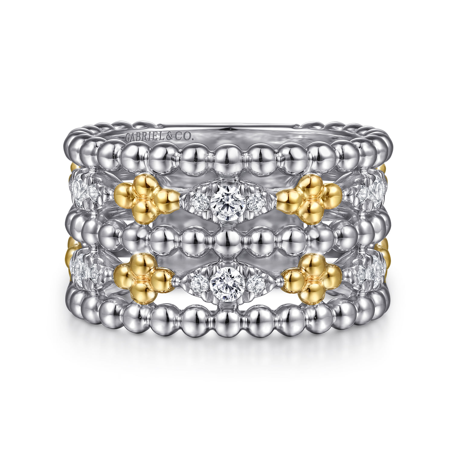 and Bujukan White Sapphire Wide Band Ring
