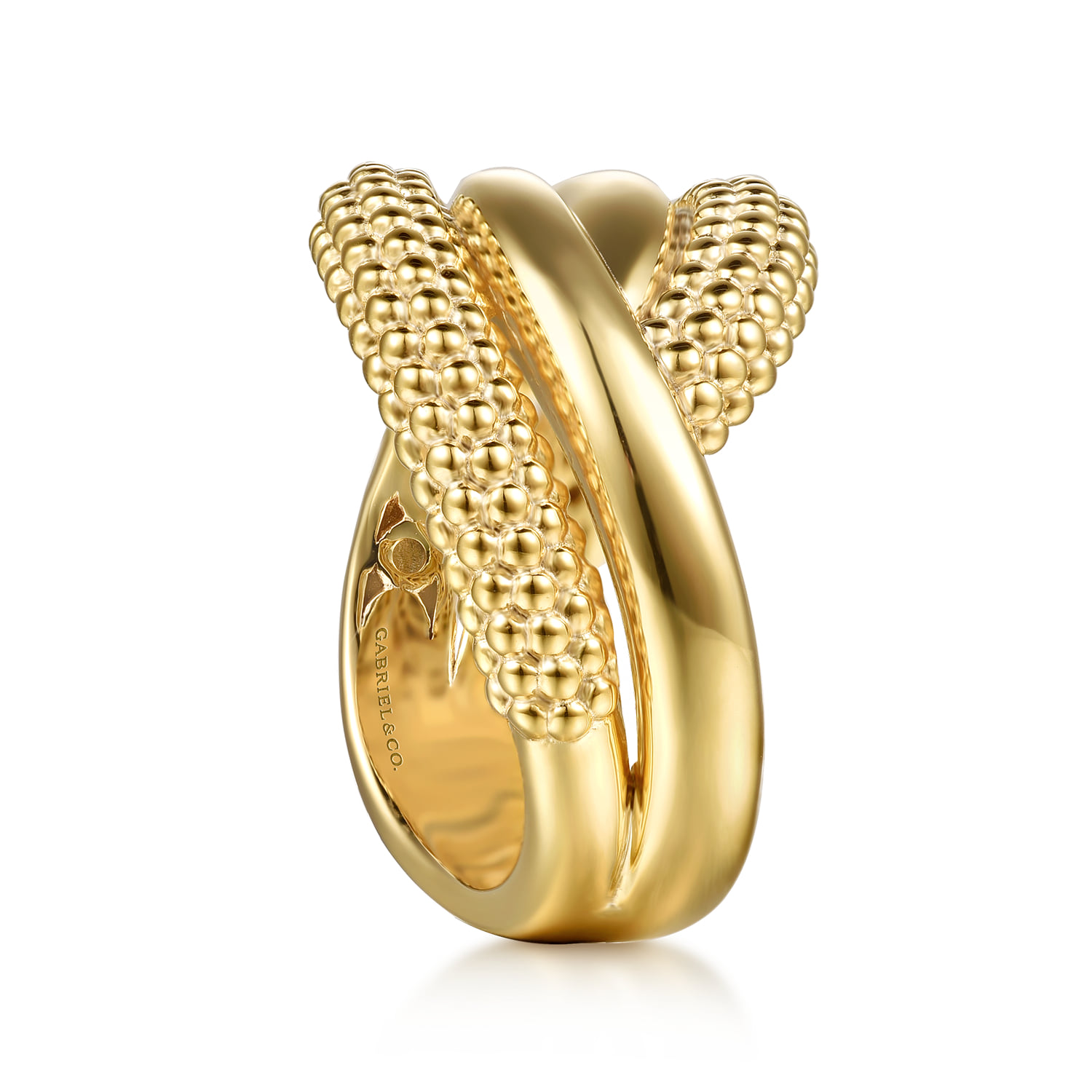 Bujukan Criss Cross Ring in 14K Yellow Gold, photograph 4