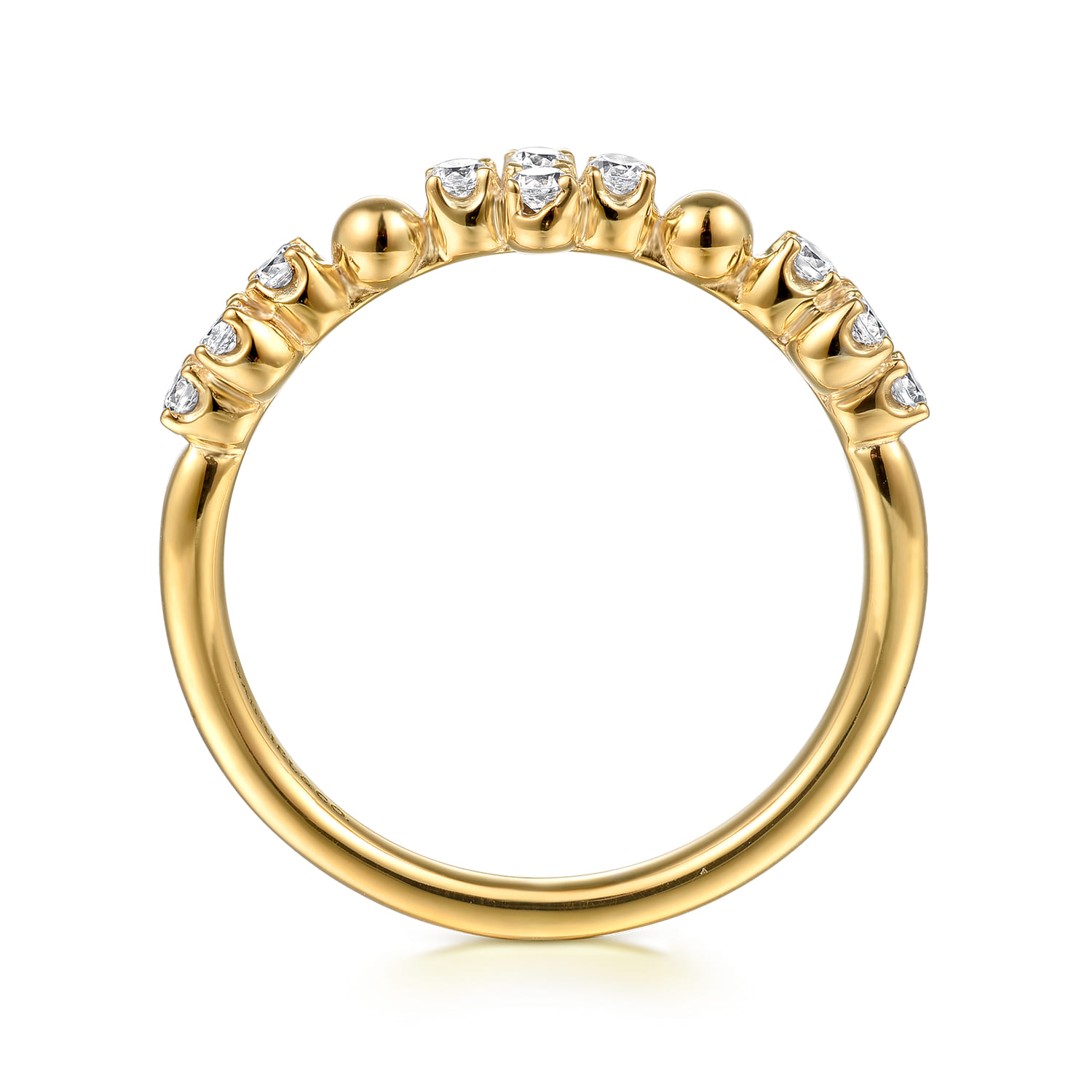 Stackable Ring Diamond Clover 0.25ct Bujukan in 14K Yellow Gold, photograph 2