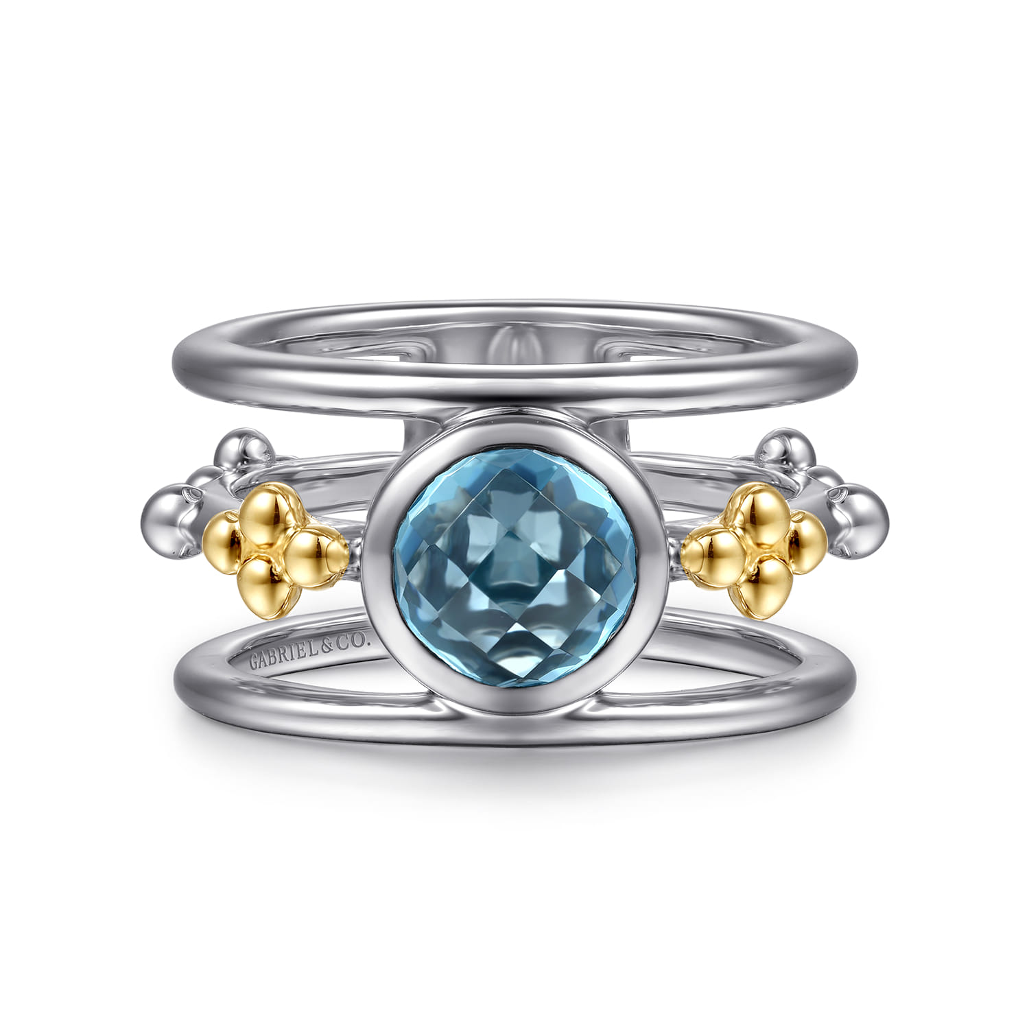 and Bujukan Blue Topaz Wide Band Ring