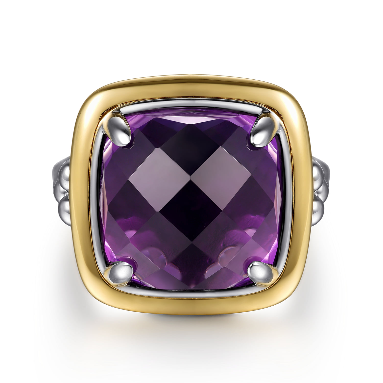 and Bujukan Cushion Amethyst Cocktail Ring
