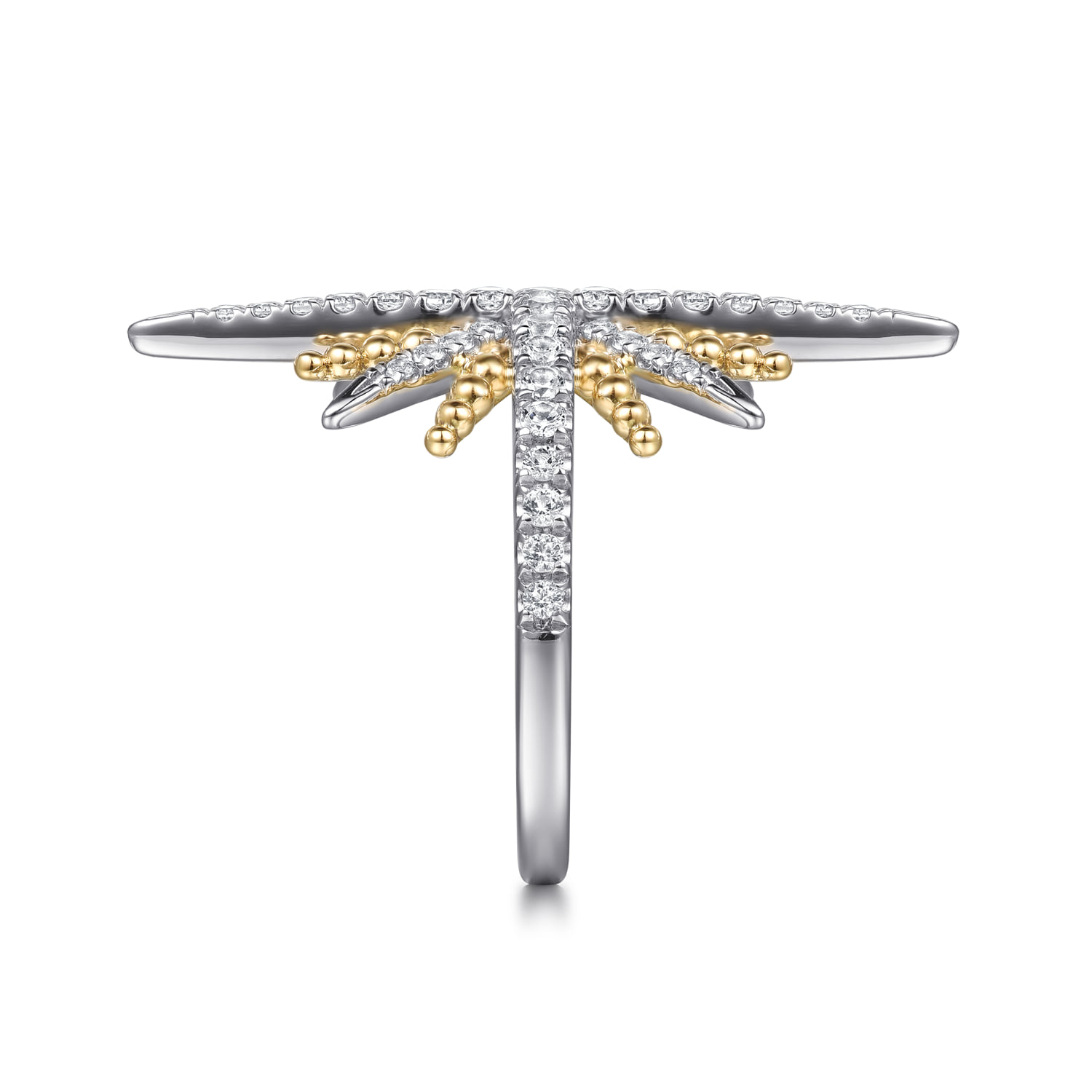 and Bujukan White Sapphire Starburst Ladies Ring in 14K Yellow Gold, photograph 4
